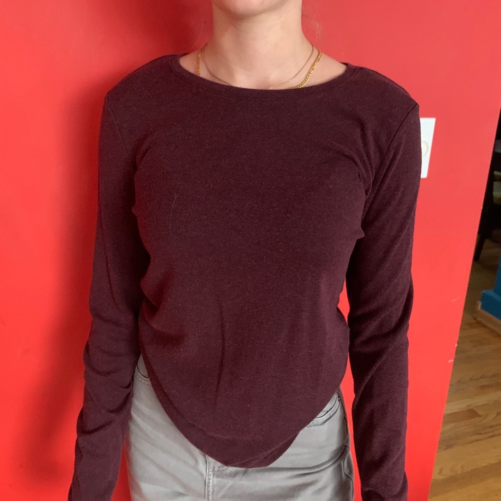 maroon long sleeve